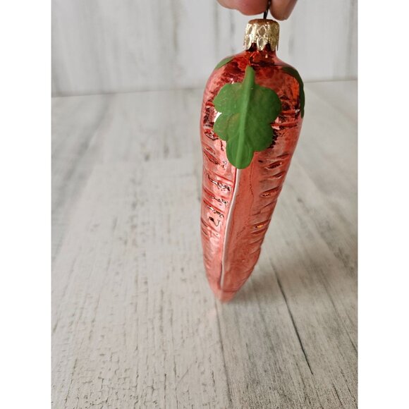 Vintage wear Germany glass carrot vegetable ornament Xmas tree - Picture 4 of 7